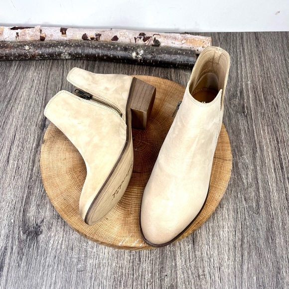 NWOB Splendid | Hamptyn Tan Distress Nubuck Leather Ankle Boots Size 8M - Picture 9 of 16